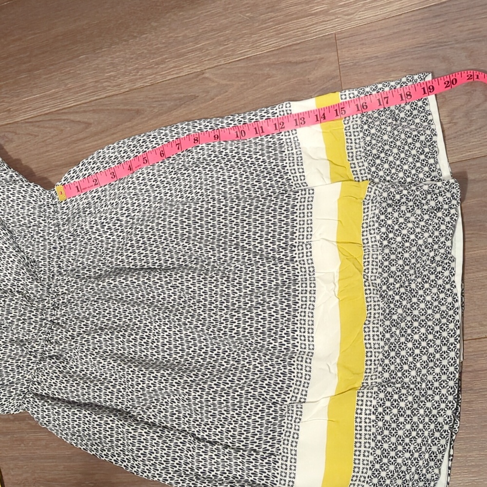 BODEN | lightweight, lined dress, black, white and yellow, faux wrap skirt, 4 - Picture 8 of 9
